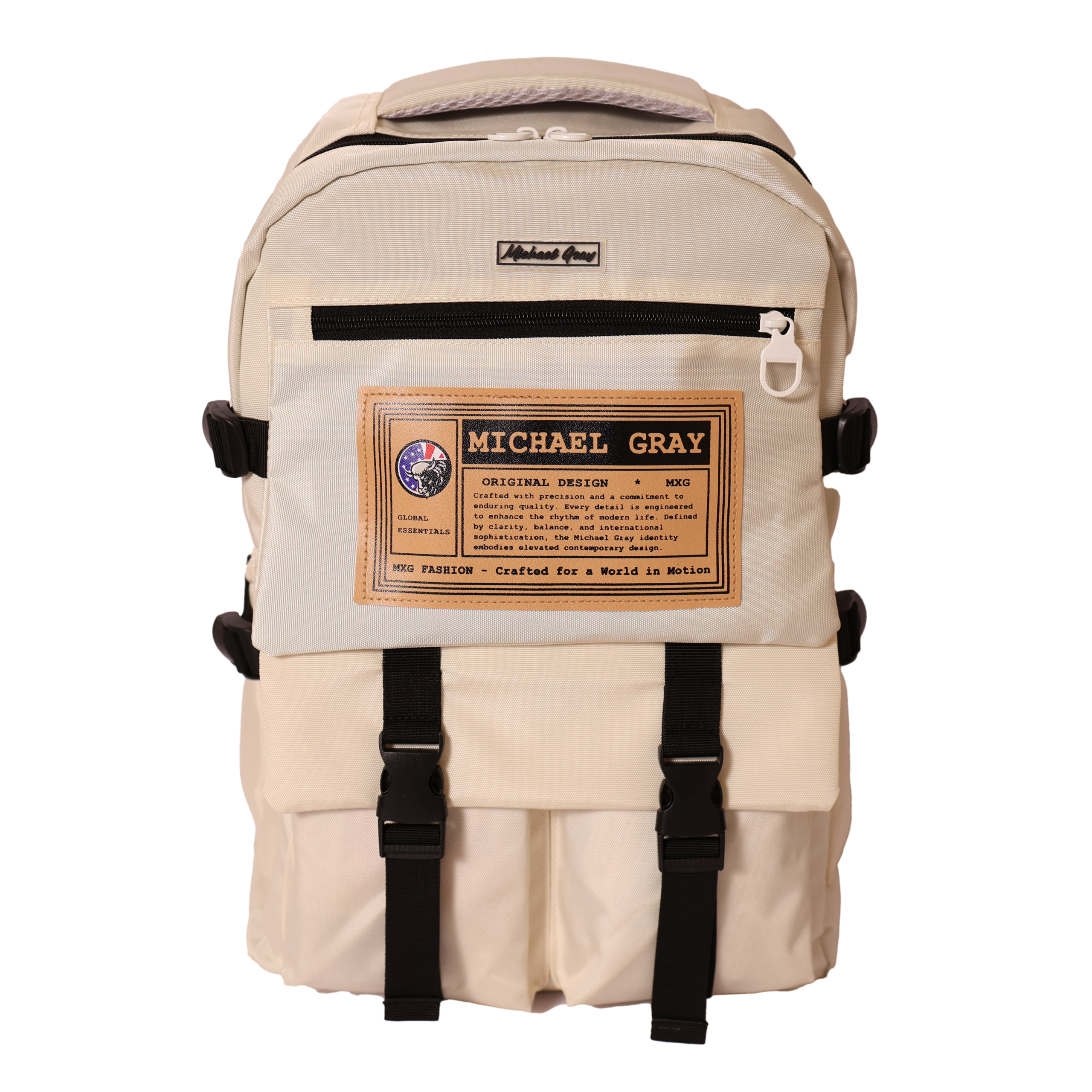 The Nomad Ivory Cream Backpack by Michael Gray – Premium Travel & College Backpack